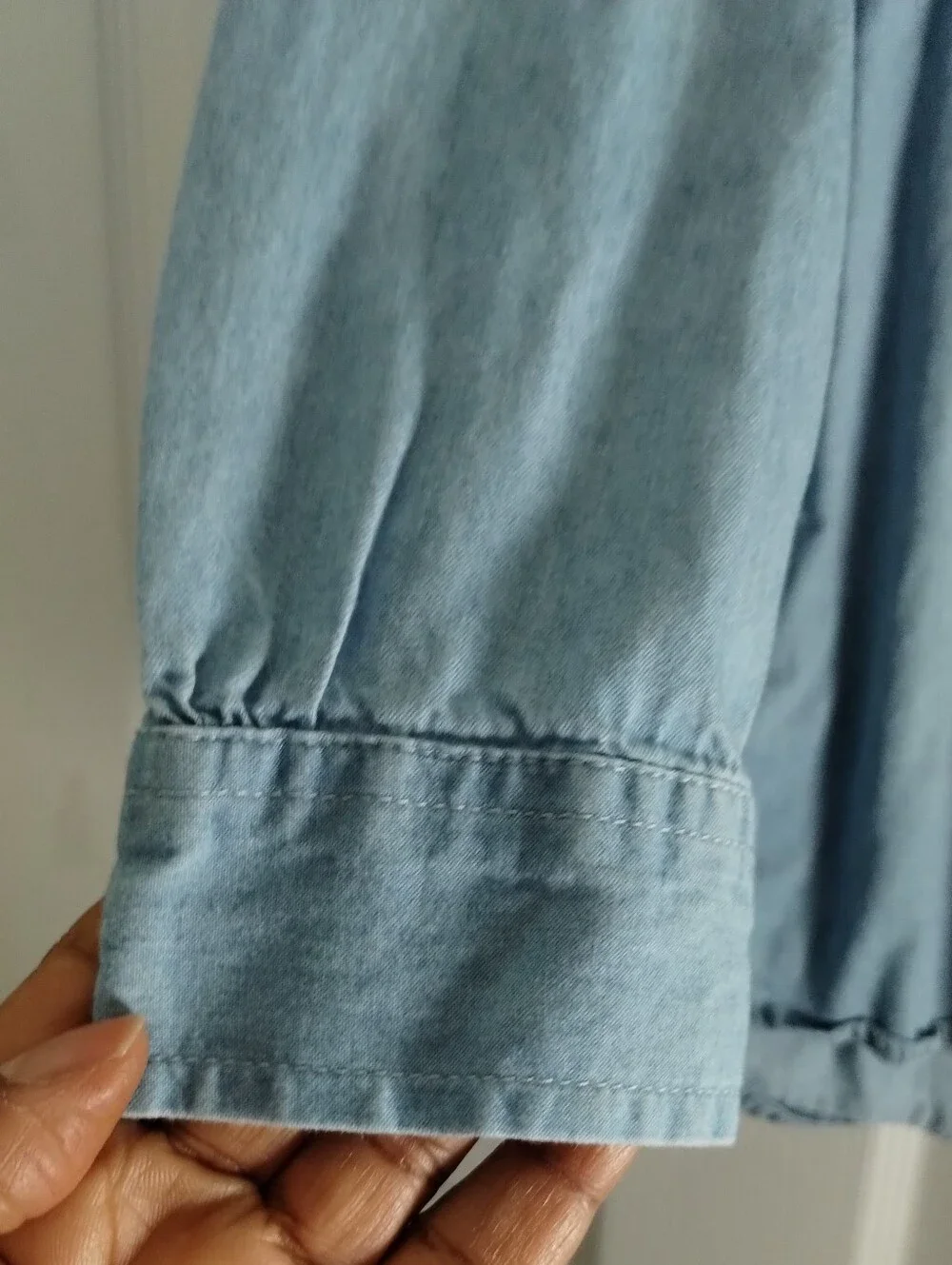 Girl's Old Navy Light Blue Denim Chambray Button Front Shirt